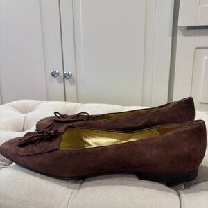 Vintage Italian Brown Suede Flats - Carloyn Roehm